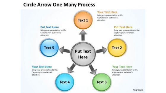 Business Diagram Circle Arrow One Many Process Consulting Diagram