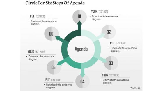 Business Diagram Circle For Six Steps Of Agenda PowerPoint Templates