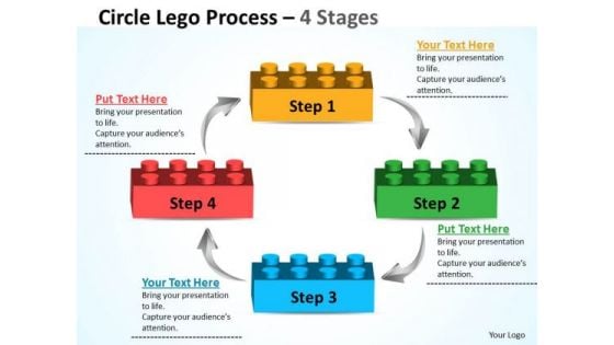 Business Diagram Circle Lego Process 4 Stages Sales Diagram