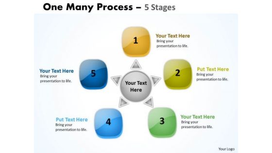 Business Diagram Circle One Many Process 5 Stages Strategy Diagram