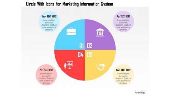 Business Diagram Circle With Icons For Marketing Information System Presentation Template