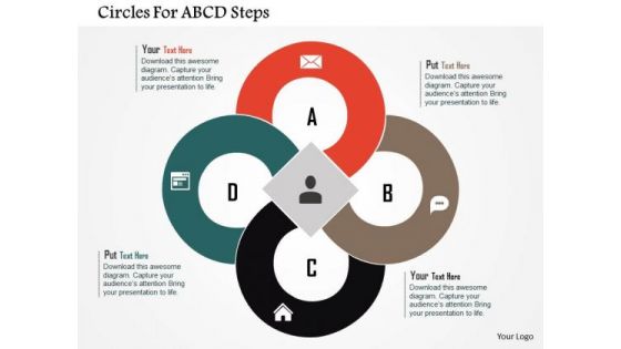 Business Diagram Circles For Abcd Steps Presentation Template