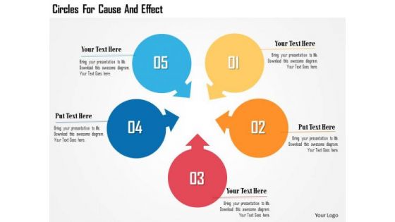 Business Diagram Circles For Cause And Effect Presentation Template