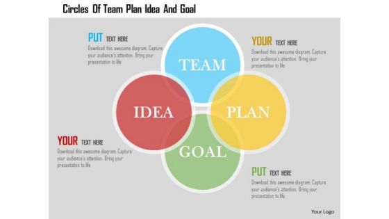 Business Diagram Circles Of Team Plan Idea And Goal Presentation Template