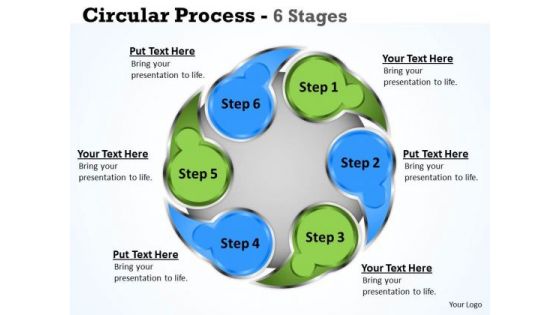 Business Diagram Circluar Process 6 Stages Sales Diagram
