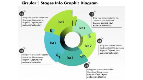 Business Diagram Circular 5 Stages Info Graphic Diagram Presentation Template