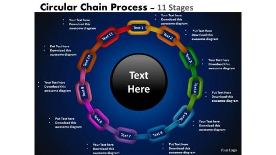 Business Diagram Circular Chain Flowchart Process Diagram 11 Stages Sales Diagram