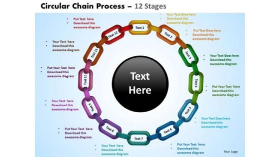 Business Diagram Circular Chain Flowchart Process Diagram 12 Stages Sales Diagram