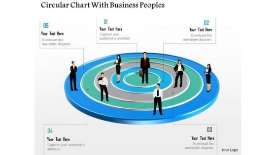 Business Diagram Circular Chart With Business Peoples Presentation Template