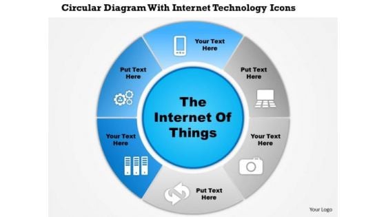 Business Diagram Circular Diagram With Internet Technology Icons Presentation Template