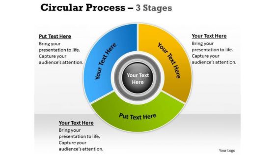 Business Diagram Circular Flow Chart With Hub 3 Stages Marketing Diagram