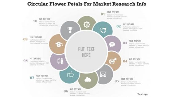 Business Diagram Circular Flower Petals For Market Research Info Presentation Template