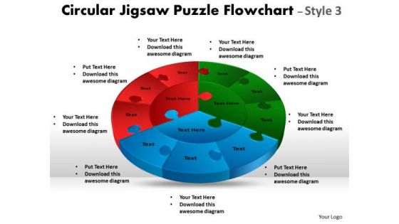 Business Diagram Circular Jigsaw Puzzle Flowchart Templates Process Diagram Style Sales Diagram