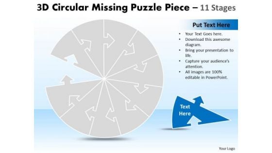 Business Diagram Circular Missing Puzzle Piece 11 Stages Mba Models And Frameworks