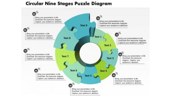 Business Diagram Circular Nine Stages Puzzle Diagram Presentation Template