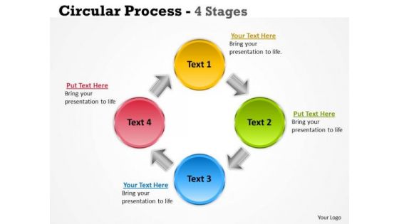 Business Diagram Circular Process 4 Stages Strategy Diagram