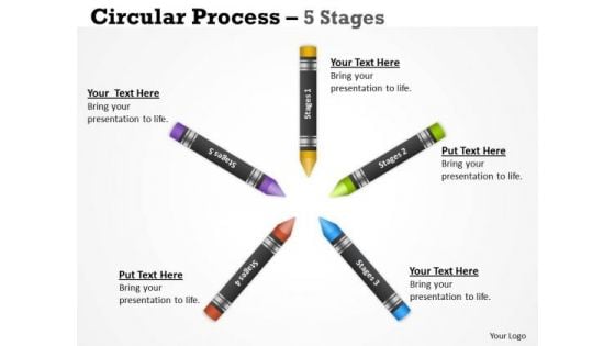 Business Diagram Circular Process 5 Stages Sales Diagram