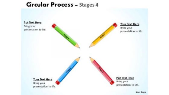 Business Diagram Circular Process Stages 4 Sales Diagram