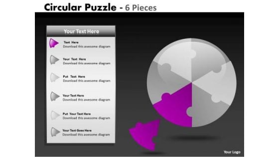 Business Diagram Circular Puzzle 6 Pieces Sales Diagram Business Diagram Circular Puzzle 6 Pieces Sales Diagram