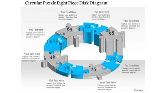 Business Diagram Circular Puzzle Eight Piece Disk Diagram Presentation Template