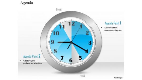 Business Diagram Clock Graphic To Show Points Of Agenda Presentation Template