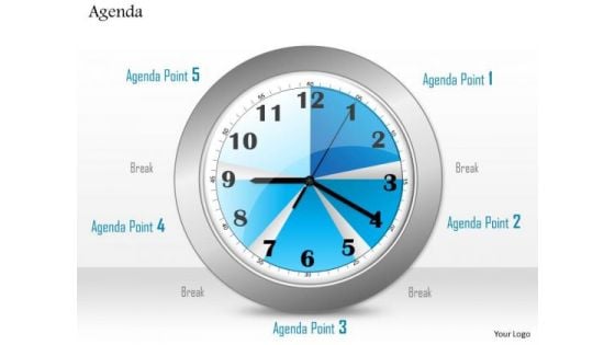 Business Diagram Clock To Show Time Management For Agenda Display Presentation Template