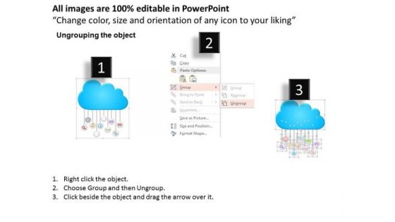 Business Diagram Cloud Computing Communication Network Icons Presentation Template