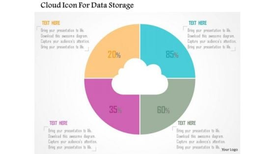 Business Diagram Cloud Icon For Data Storage Presentation Template