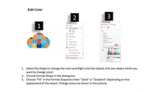 Business Diagram Cloud Icon Of Puzzle Pieces Presentation Template