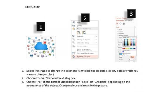 Business Diagram Cloud Icon With Internet Options Presentation Template