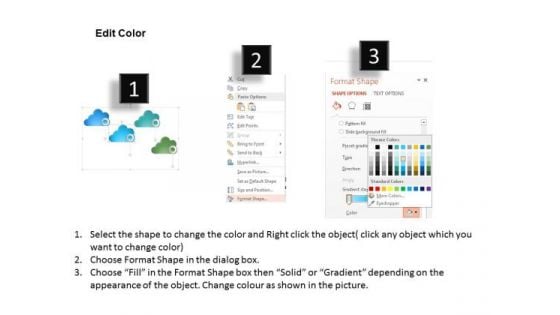 Business Diagram Clouds Icons Displaying Four Options Presentation Template