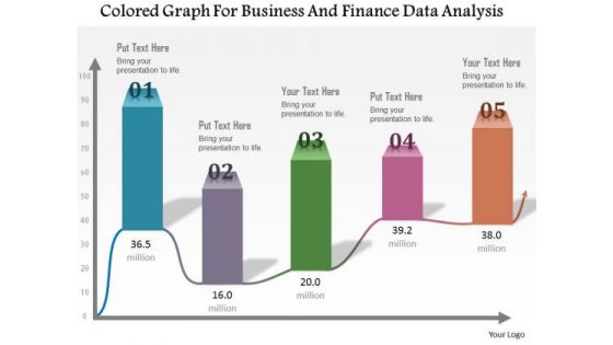 Business Diagram Colored Graph For Business And Finance Data Analysis Presentation Template