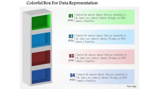 Business Diagram Colorful Box For Data Representation Presentation Template