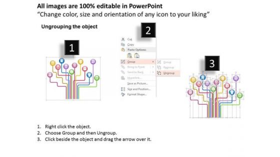 Business Diagram Colorful Diagram Containing Business Related Icons Presentation Template