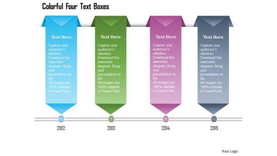 Business Diagram Colorful Four Text Boxes Presentation Template