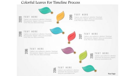 Business Diagram Colorful Leaves For Timeline Process Presentation Template