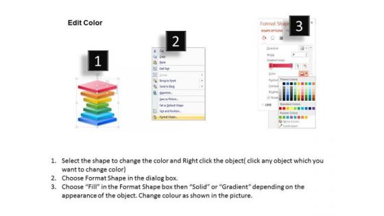 Business Diagram Colorful Pyramid Design With Multiple Icons Presentation Template