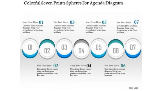 Business Diagram Colorful Seven Points Spheres For Agenda Diagram Presentation Template Business Diagram Colorful Seven Points Spheres For Agenda Diagram Presentation Template