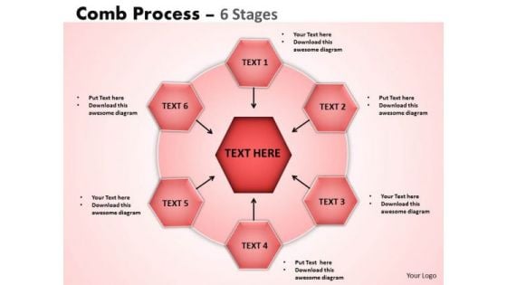 Business Diagram Comb Process 6 Stages Sales Diagram