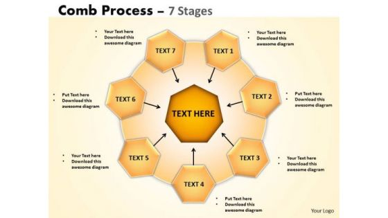 Business Diagram Comb Process 7 Stages Sales Diagram