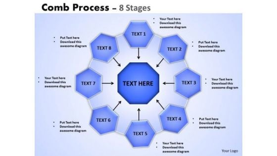 Business Diagram Comb Process 8 Stages Sales Diagram