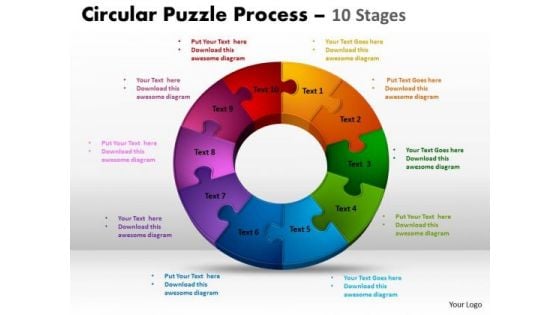 Business Diagram Components Circular Puzzle Process Business Framework Model