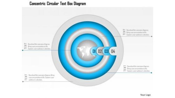 Business Diagram Concentric Circular Text Box Diagram Presentation Template