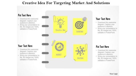 Business Diagram Creative Idea For Targeting Market And Solutions Presentation Template