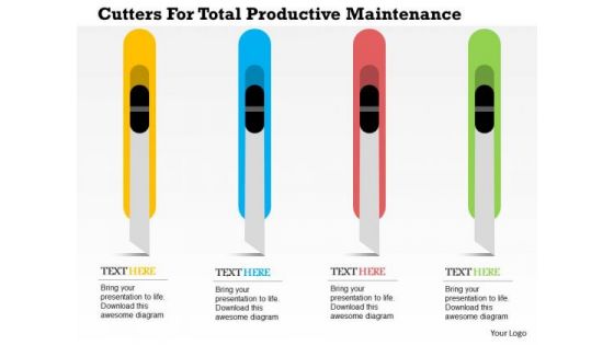 Business Diagram Cutters For Total Productive Maintenance Presentation Template