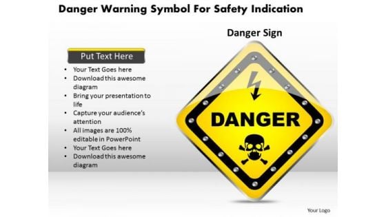 Business Diagram Danger Warning Symbol For Safety Indication Presentation Template