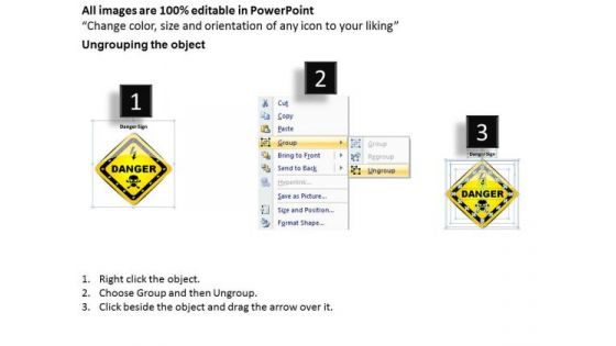 Business Diagram Danger Warning Symbol For Safety Indication Presentation Template