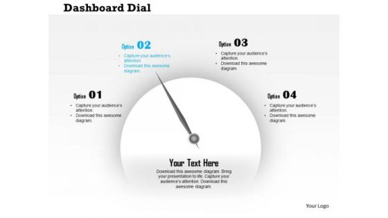 Business Diagram Dashboard With Pointer And Text Boxes For Process Control Presentation Template