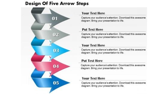 Business Diagram Design Of Five Arrow Steps Presentation Template