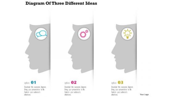 Business Diagram Diagram Of Three Different Ideas Presentation Template